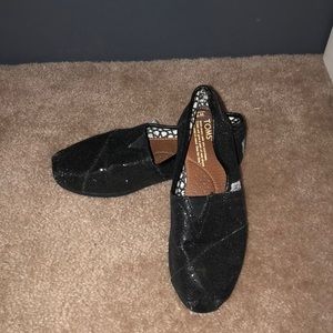 Black Glitter Toms